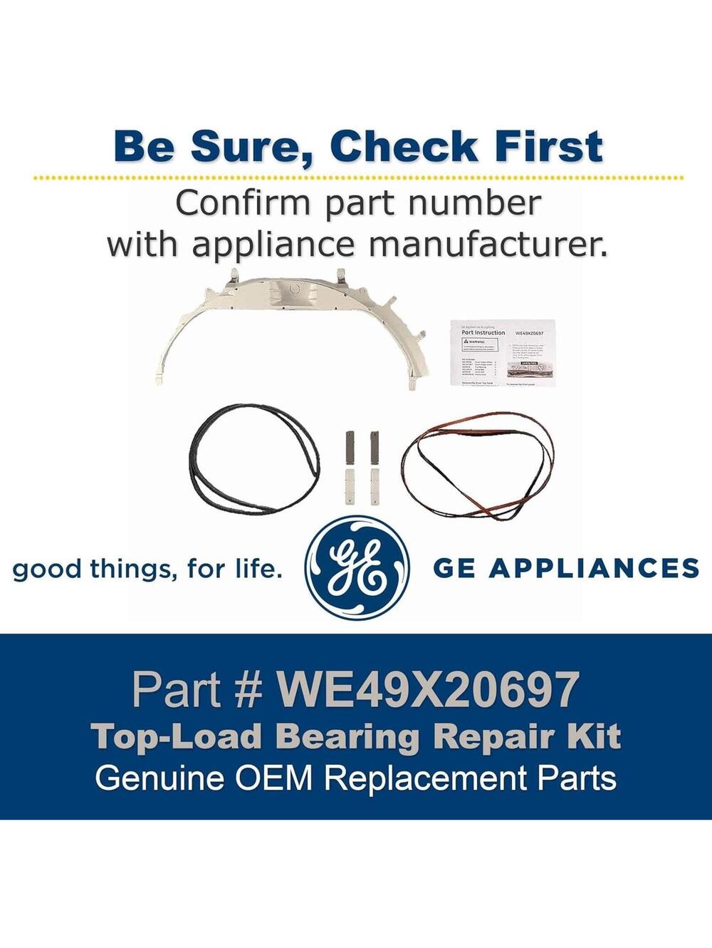 GE Dryer Maintenance Kit WE49X20697 Top-Load Bearing Repair Genuine OEM